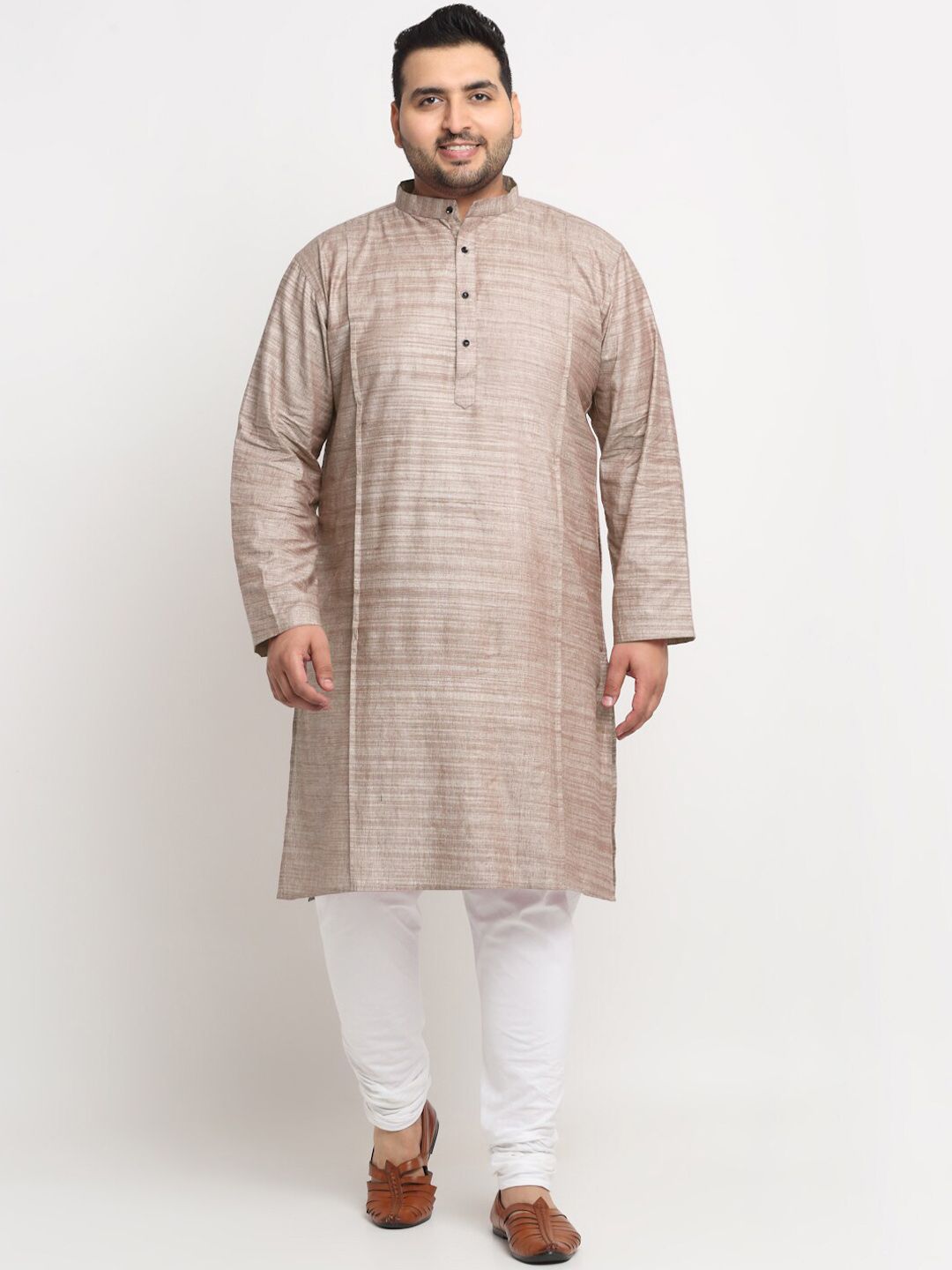 KLOTTHE Woven Design Mandarin Collar Cotton Kurta-picture-51