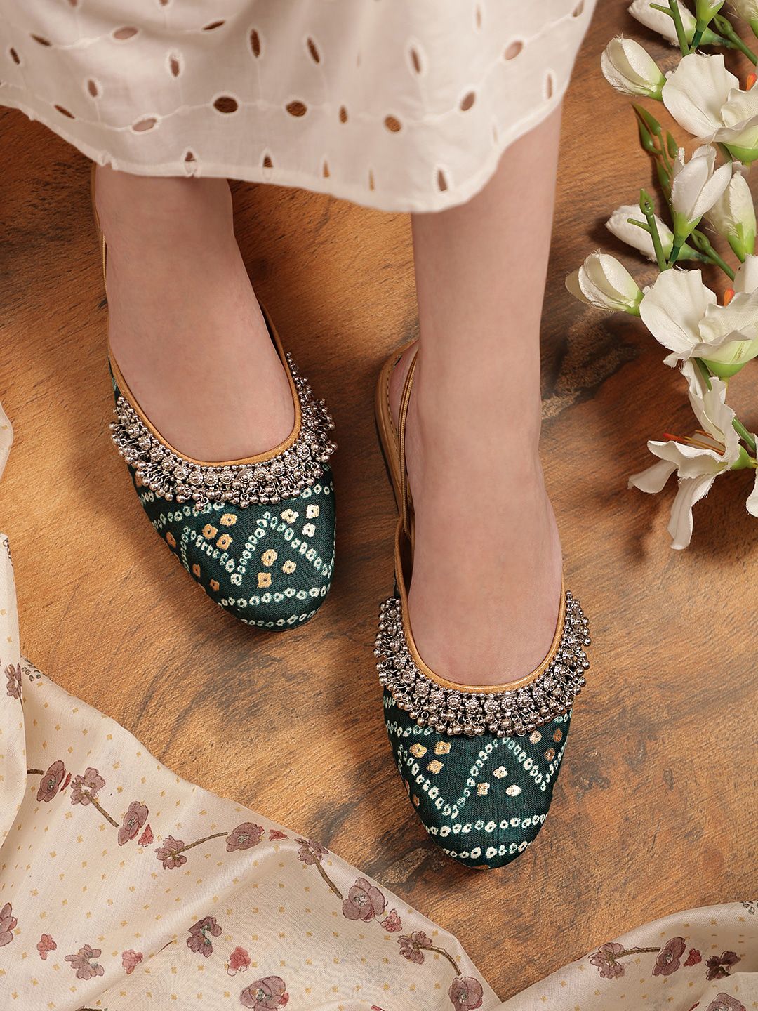 kiana house of fashion Kiana Women Printed Embellished Mules With Backstrap-picture-11