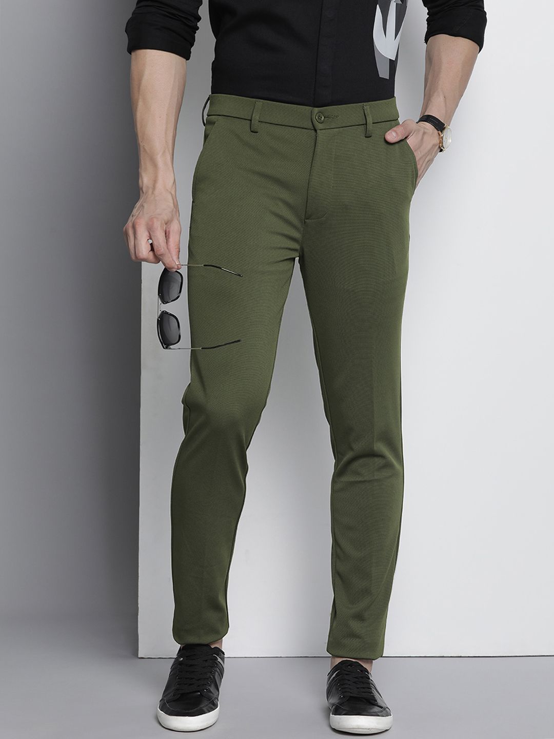 Buy The Indian Garage Co Men's Slim Casual Pants (0419-CARGO02-08-  Olive_30) at Amazon.in