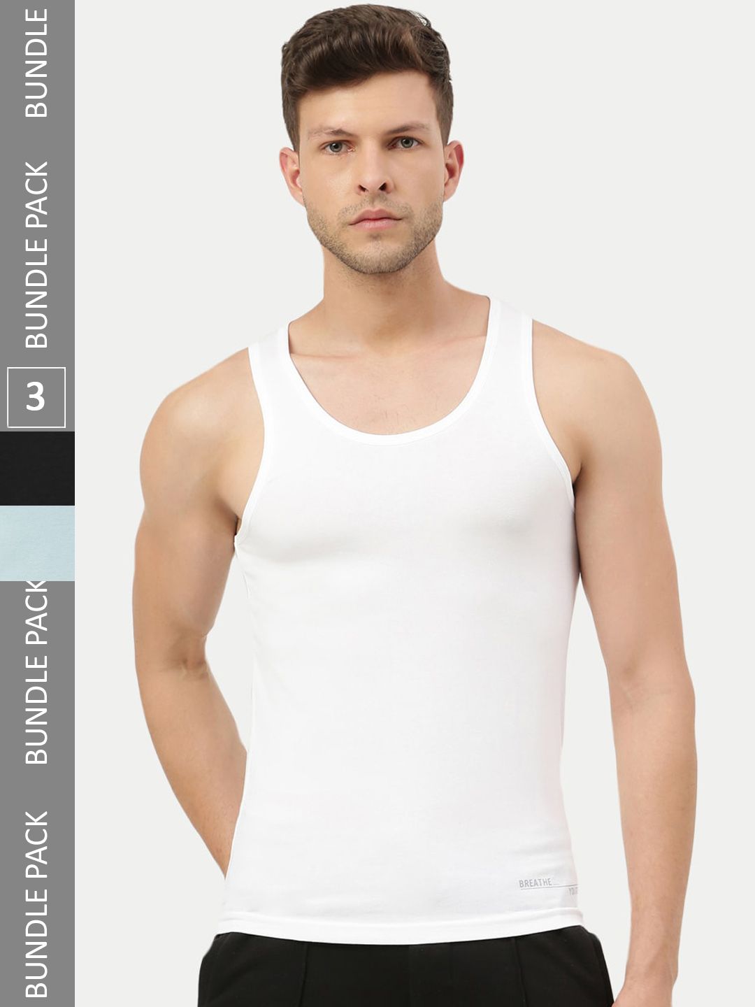 FREECULTR Pack Of 3 Bamboo Cotton Innerwear Basic Vests-picture-16
