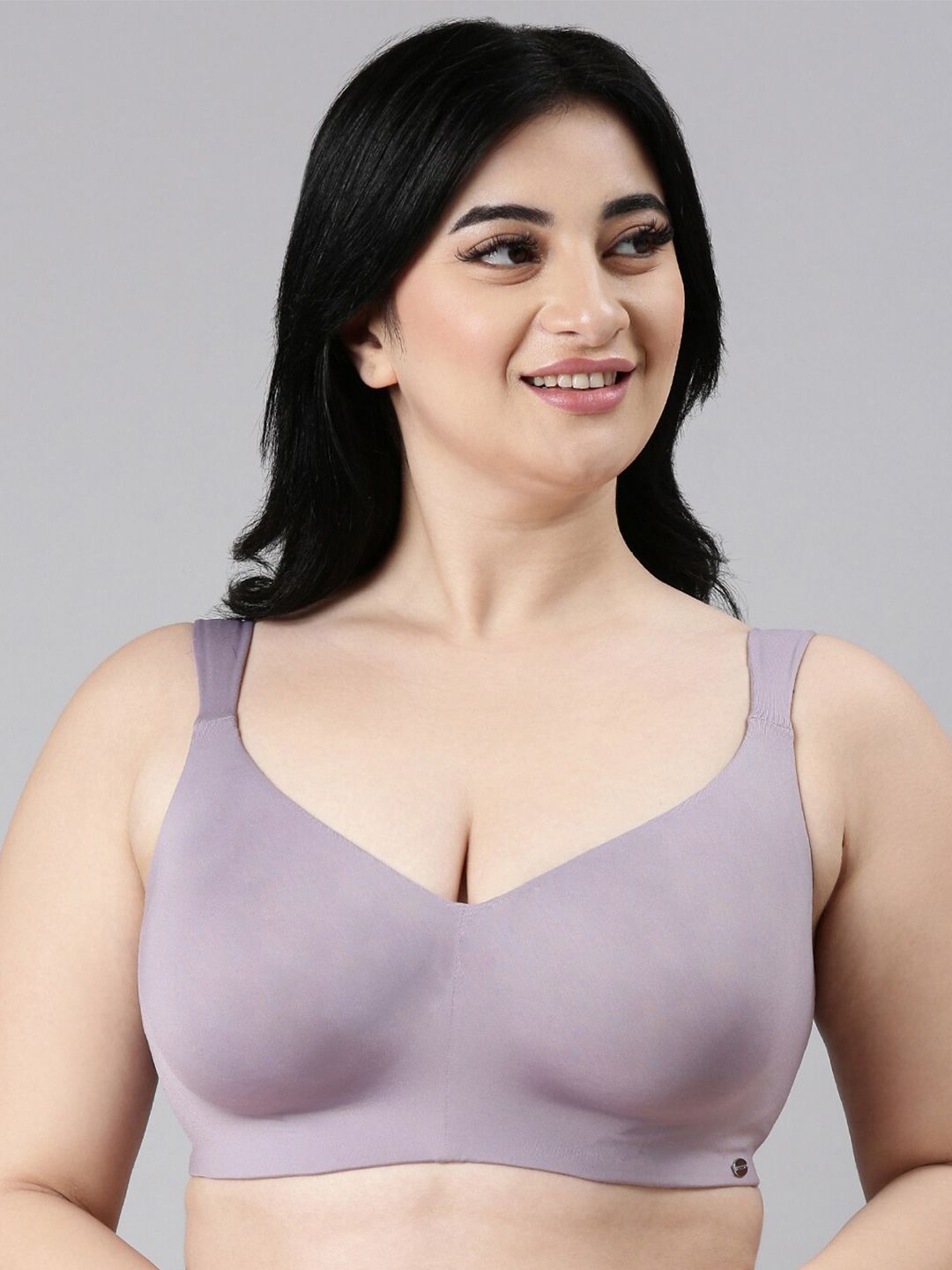 Buy Enamor Beige Non Wired Non Padded High Coverage Everyday