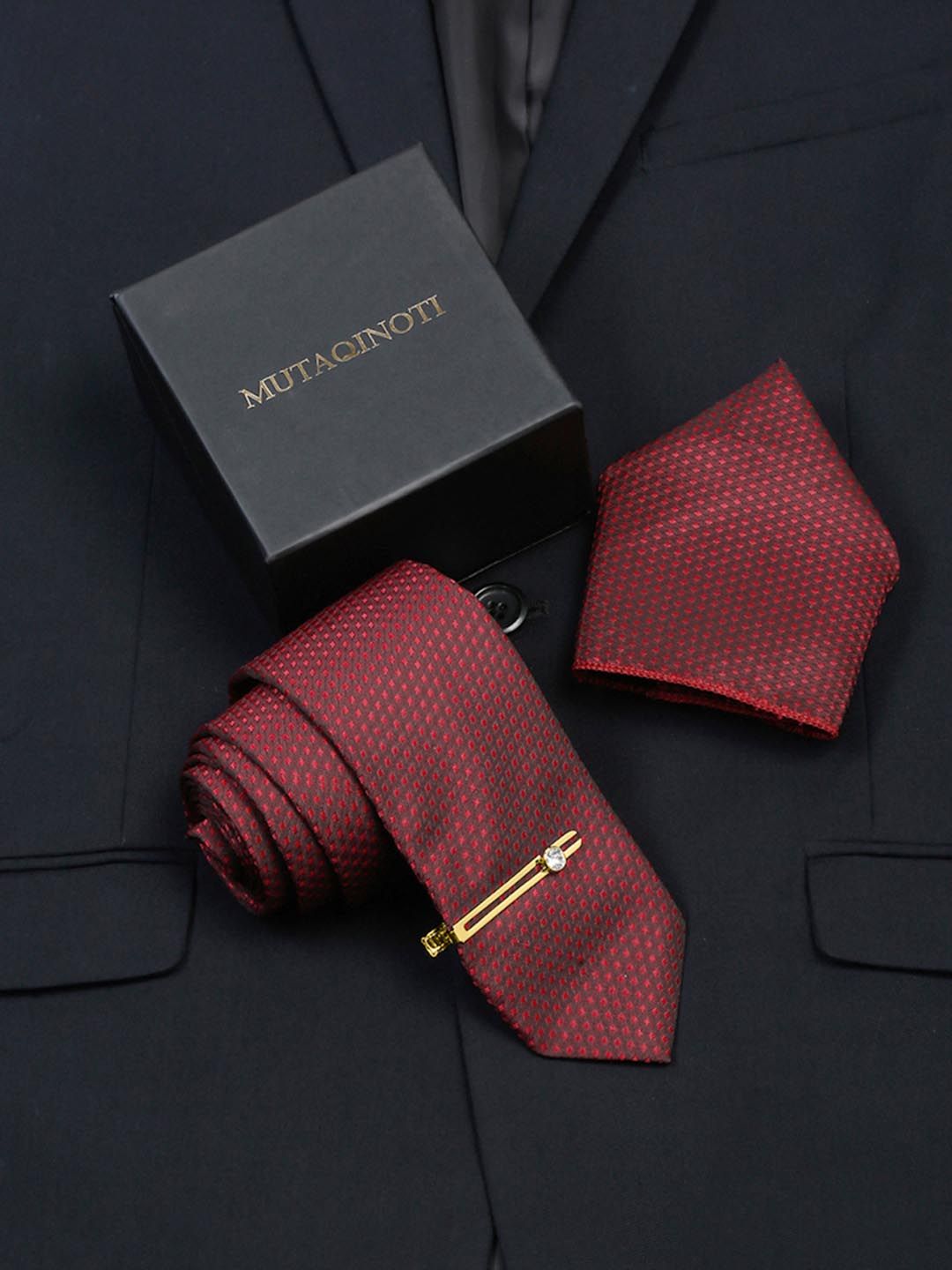 MUTAQINOTI Men Silk Blend Necktie Accessory Gift Set-picture-21