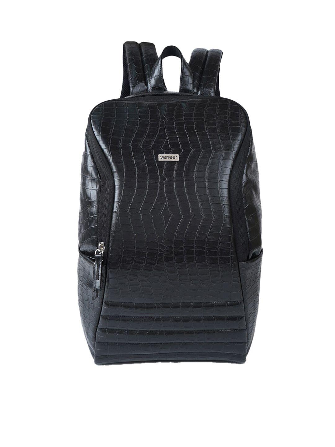 Veneer Textured Light Weight Leather Brand Logo Backpack-picture-37