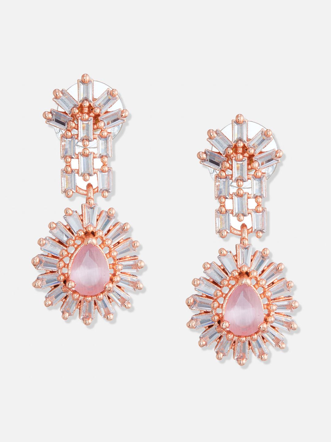 ATIBELLE Rose Gold-Plated AD-Studded Jewellery Set
