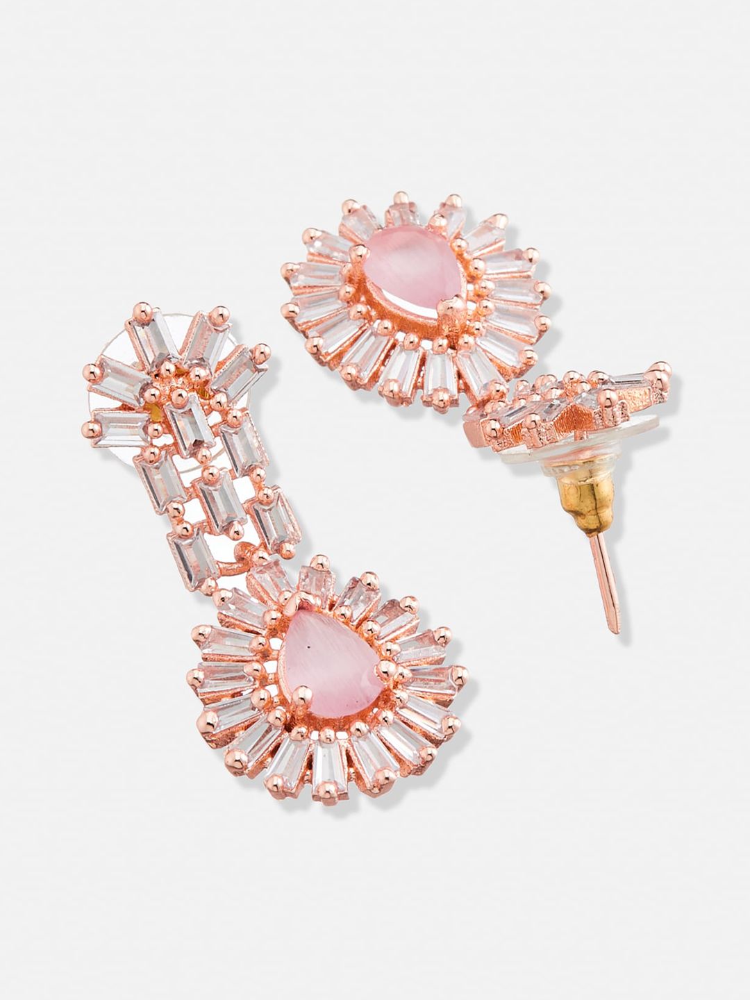 ATIBELLE Rose Gold-Plated AD-Studded Jewellery Set