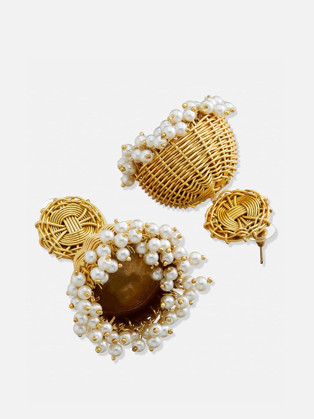 ATIBELLE Gold-Plated Dome Shaped Jhumkas Earrings