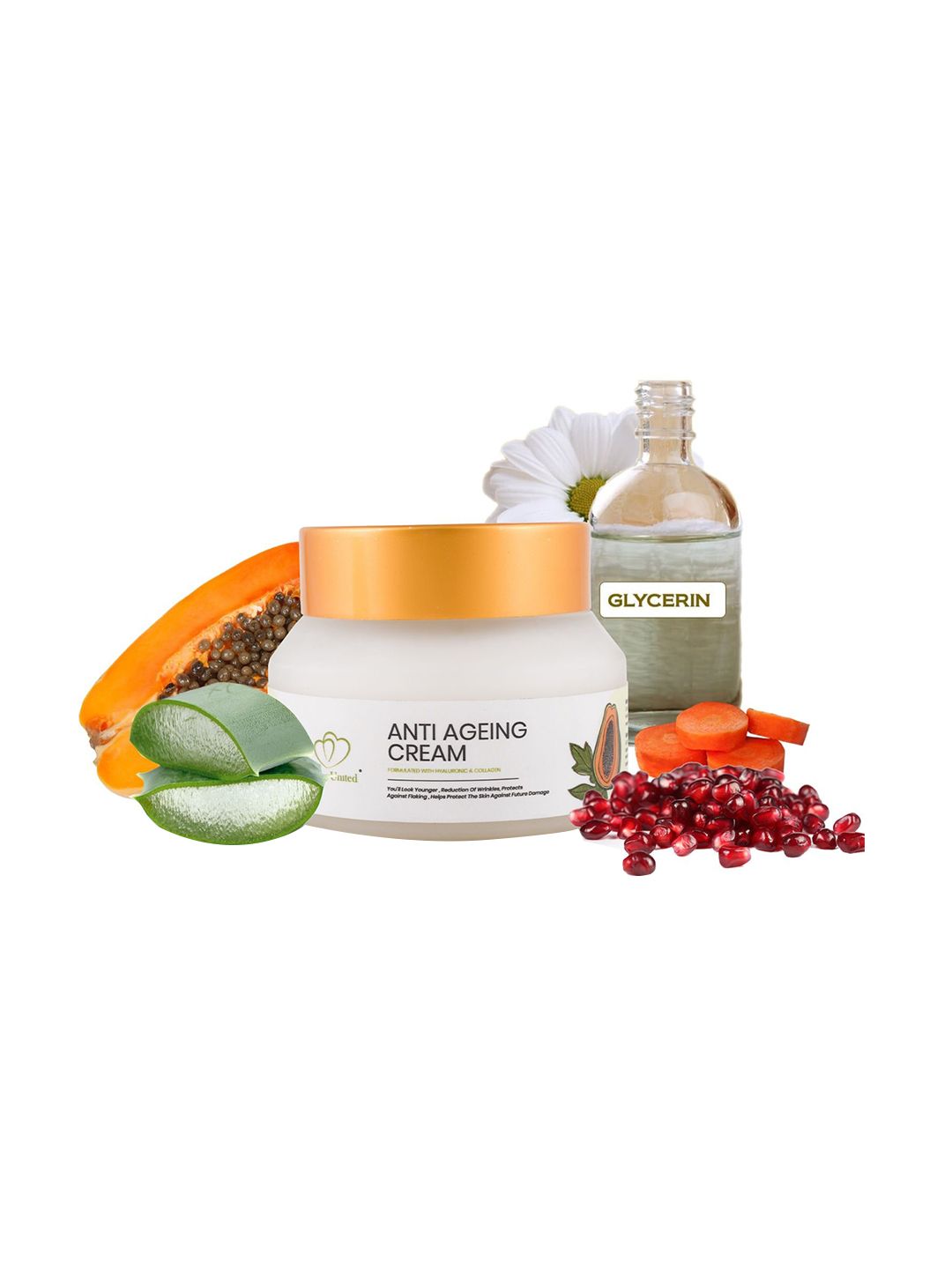 Looks United Set Of 2 Anti Ageing Cream & Hyaluronic Acid Face Serum Skin Care Gift Set-picture-14