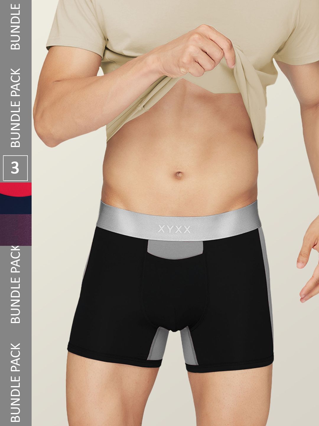 XYXX Men Pack Of 3 Antimicrobial Sweat Wicking Illuminati Trunks-image-29