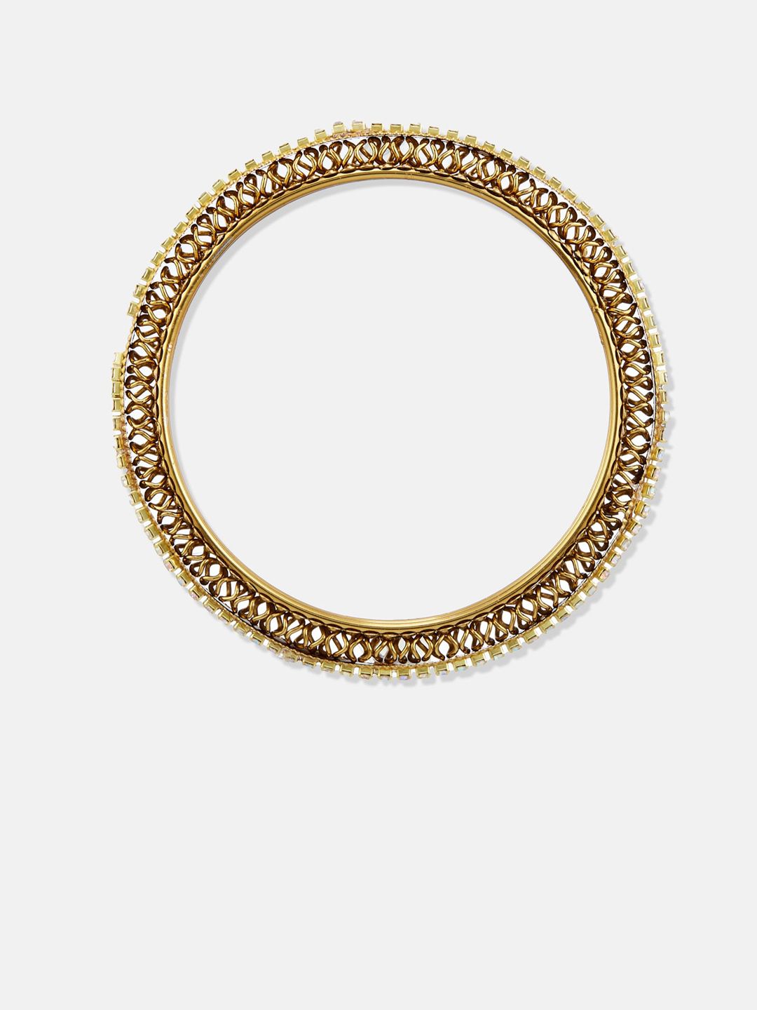 ATIBELLE Set Of 6 Gold-Plated Stone-Studded Bangles