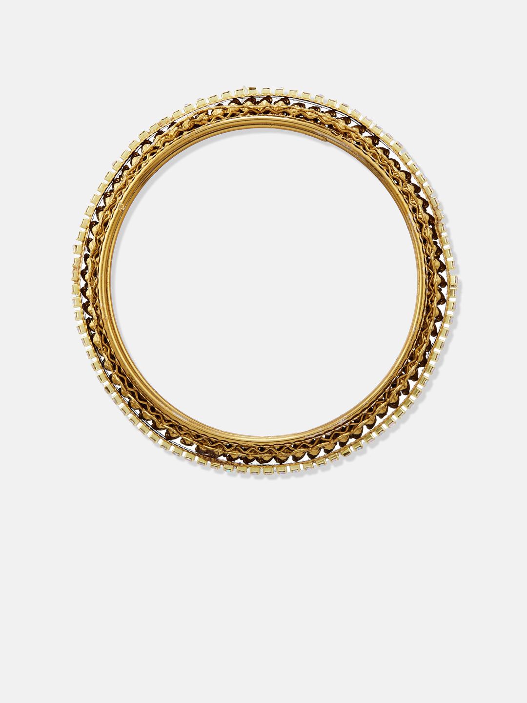 ATIBELLE Set Of 6 Gold-Plated Stone-Studded Bangles