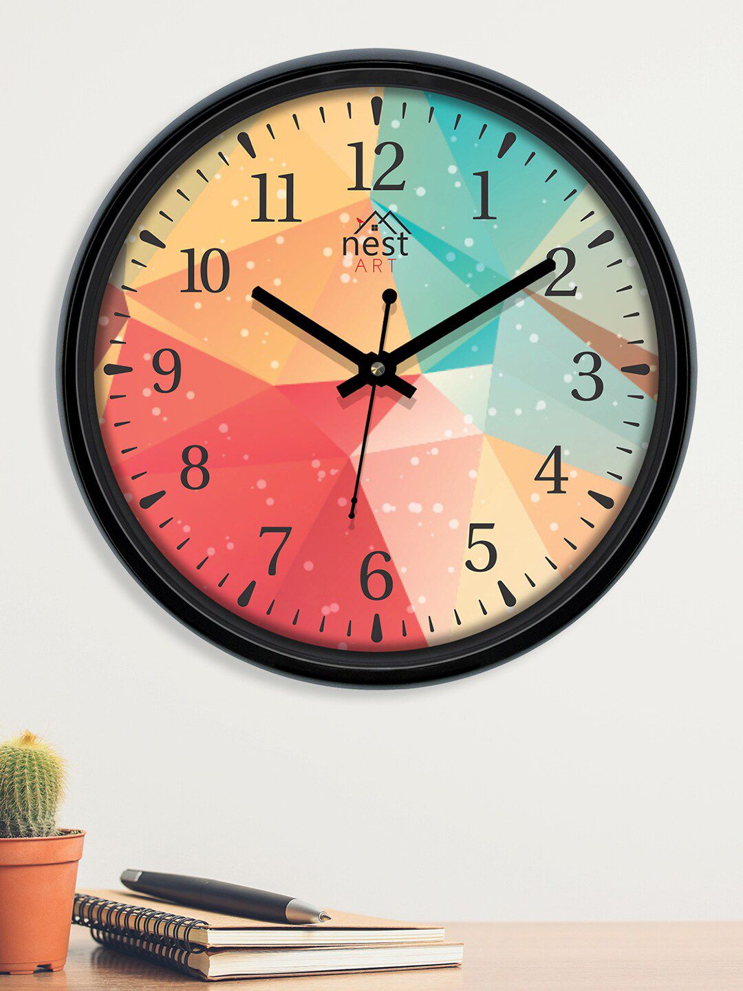 nest ART Yellow & Pink Colourblocked Contemporary Wall Clock-image-23