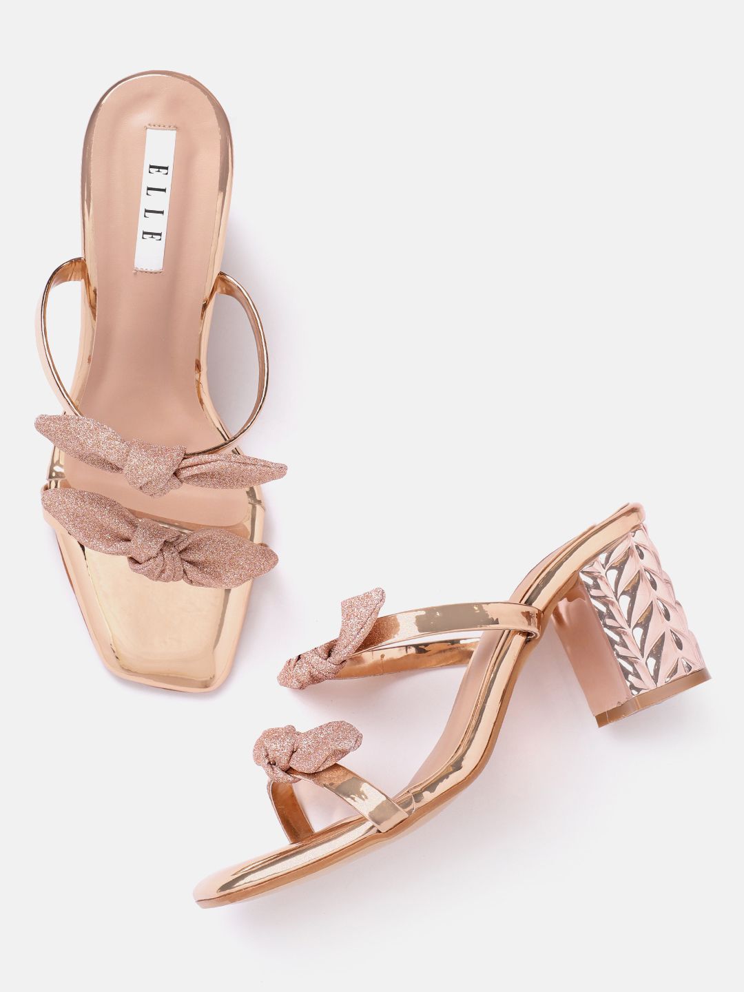 ELLE Women Bow Detail Party Block Heels-picture-40