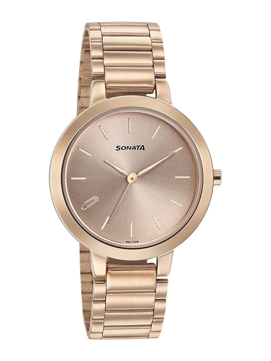Sonata Women Textured Stainless Steel Bracelet Style Straps Analogue Watch NP8141WM01-picture-22