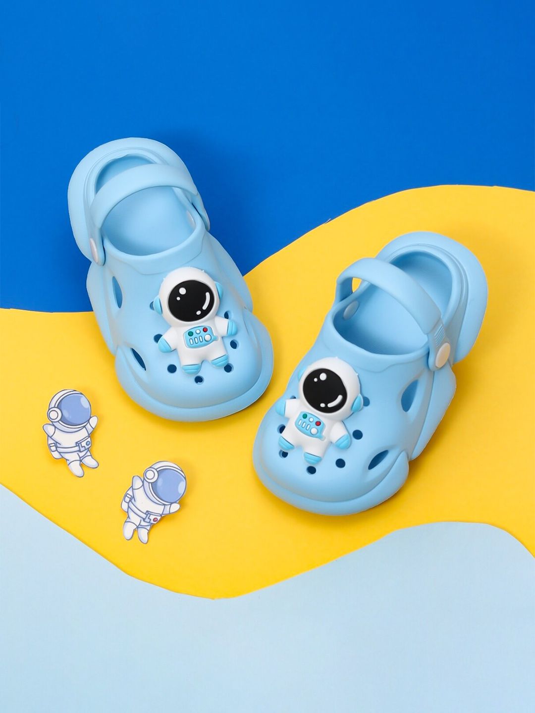 Yellow Bee Boys Astronaut Detail Applique Clogs-picture-56