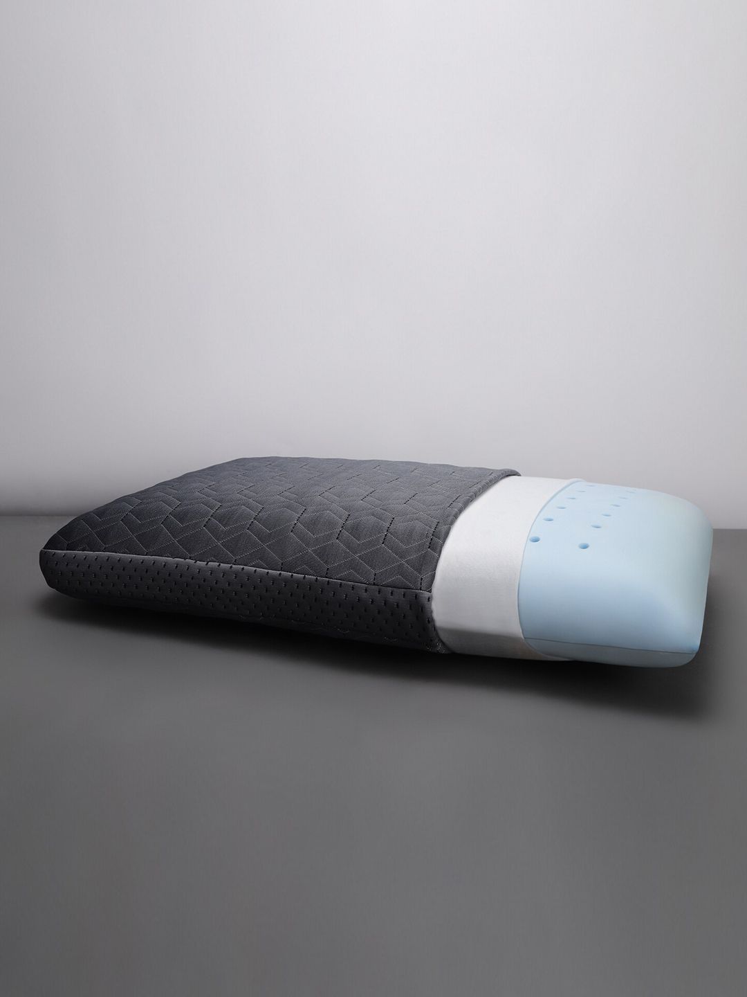 LA VERNE Grey 2-Pieces Cooling Gel Infused Pincore Breathable Memory Foam Pillows-picture-15