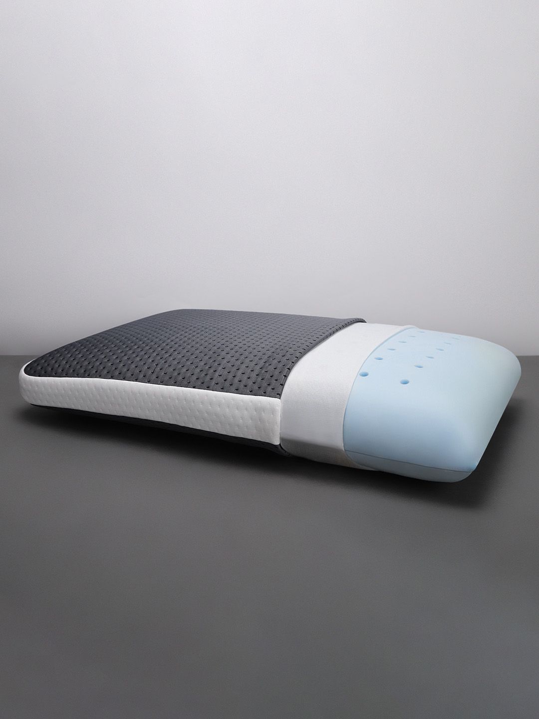 LA VERNE Charcoal Grey Self-Design Memory Foam Cooling Gel Infused Breathable Sleep Pillow-picture-33