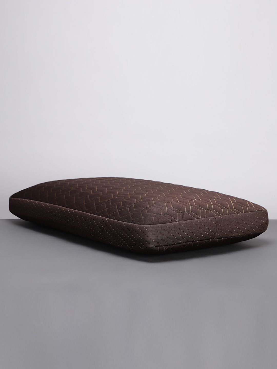 LA VERNE Brown Self-Design Memory Foam Cooling Gel Infused Breathable Sleep Pillow-picture-34