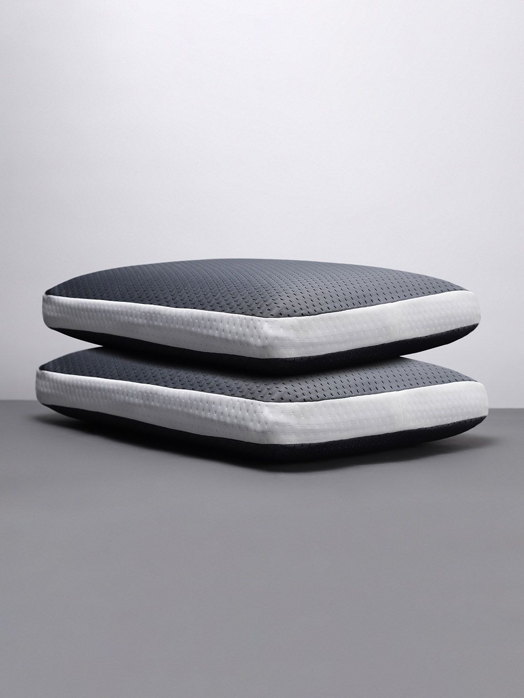 LA VERNE Grey 2-Pieces Cooling Gel Infused Pincore Breathable Memory Foam Pillows-image-20