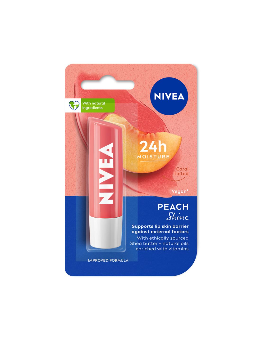 Nivea Caring Lip Balm - Peach Shine 4.8g-picture-13
