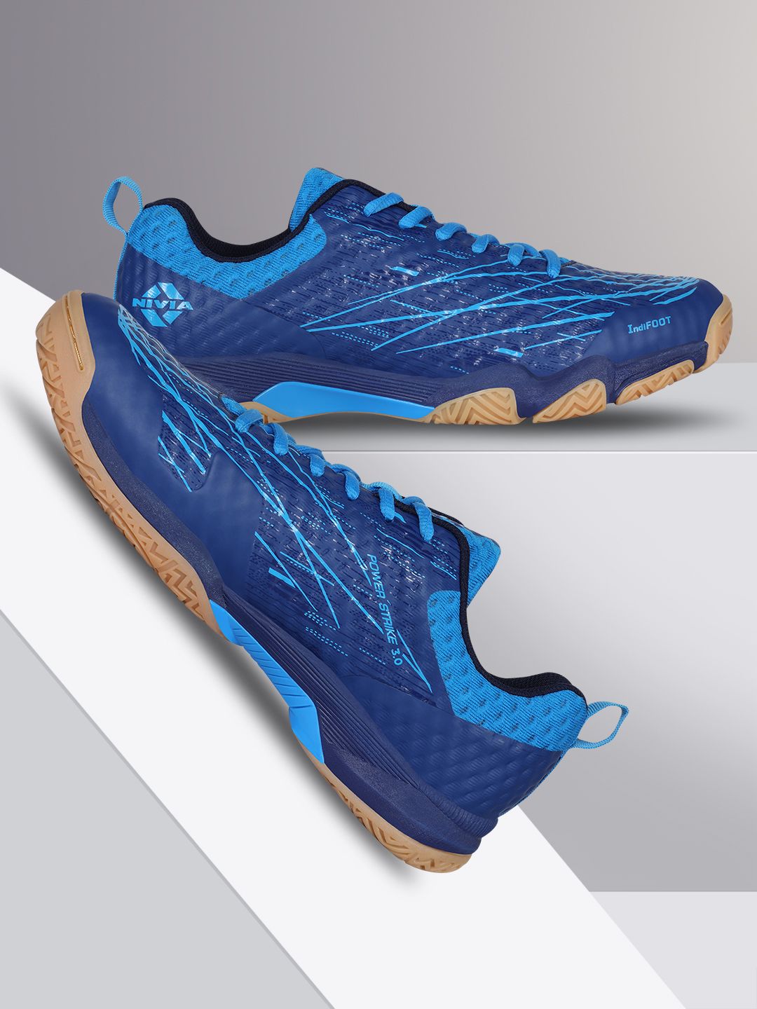 NIVIA Men Powerstrike 3.0 Black/Blue Badminton Shoes-picture-30