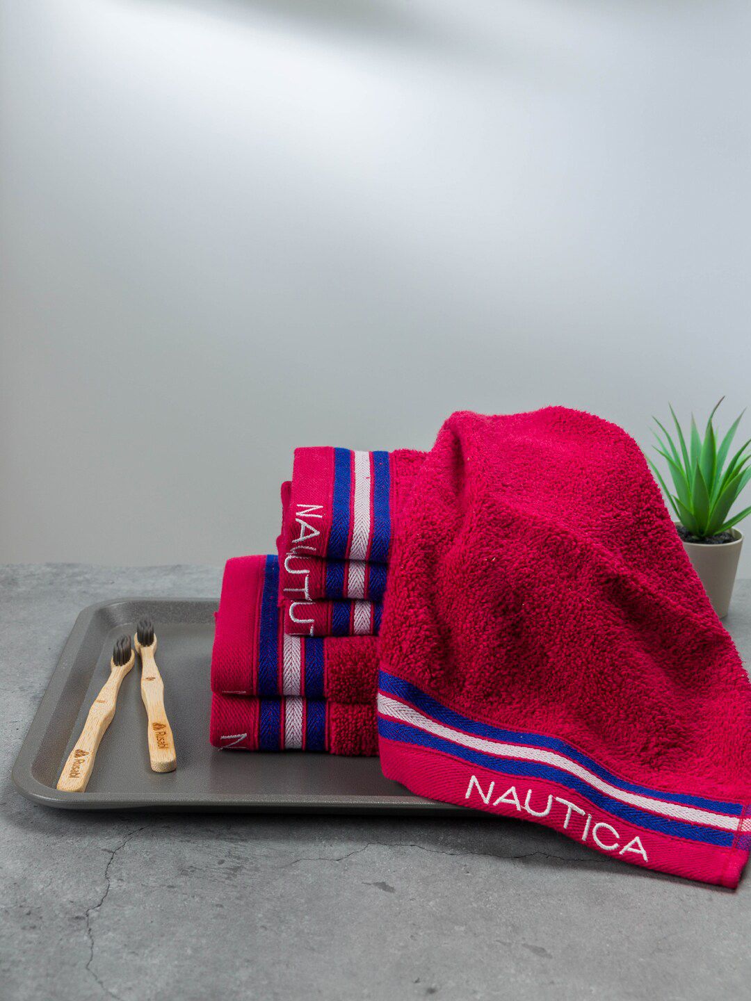Nautica Burgundy 6 Pieces 100% Cotton 500GSM Bath Towel Set-picture-24
