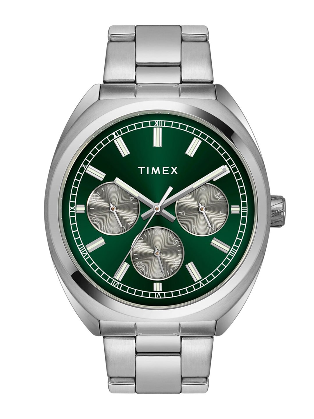 Timex Men Embellished Dial & Stainless Steel Bracelet Style Straps Analogue Multi Function Watch TWEG22300
