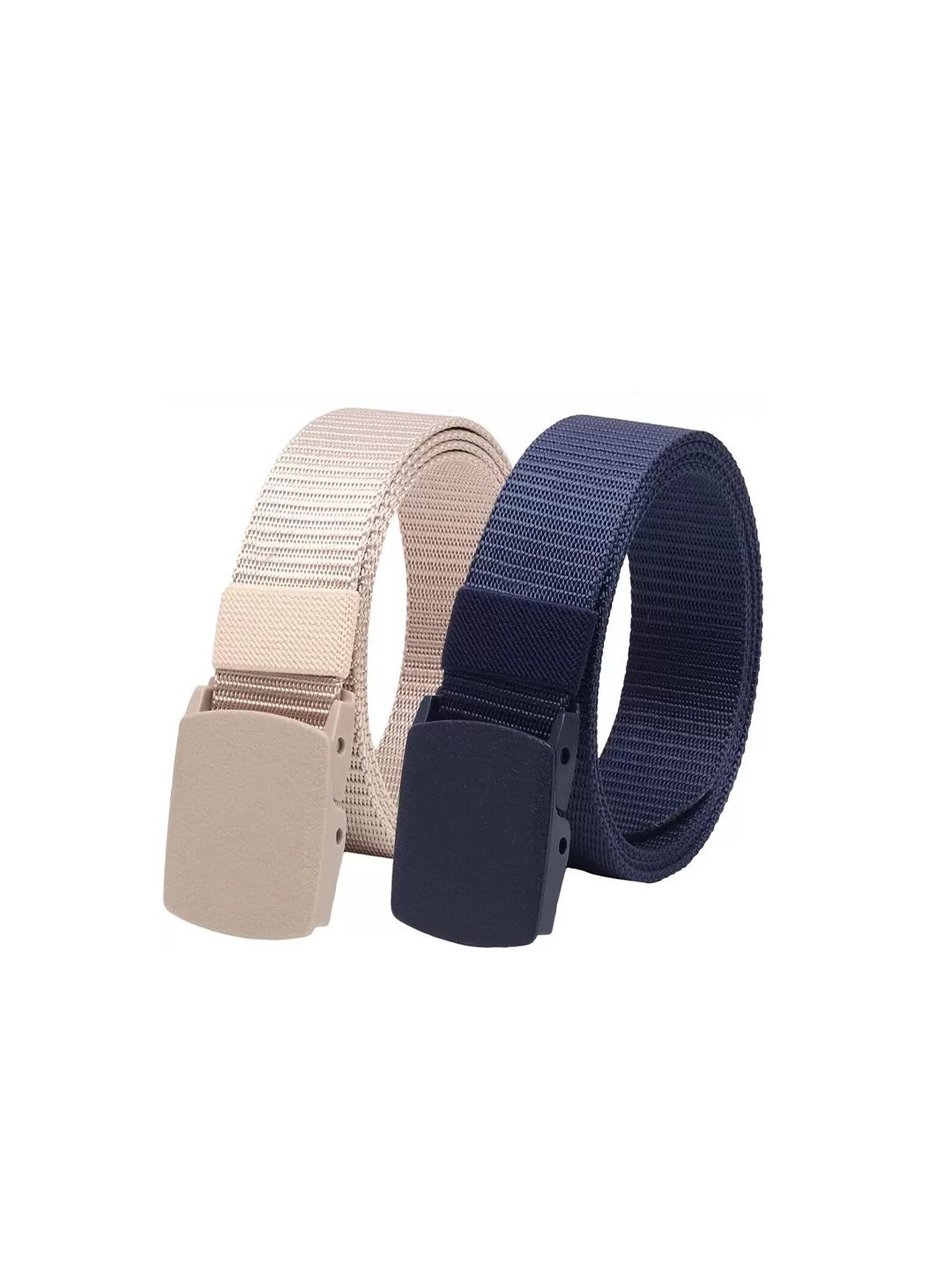 Kastner Men Set Of 2 Textured Canvas Belt With Slider Buckle-picture-26