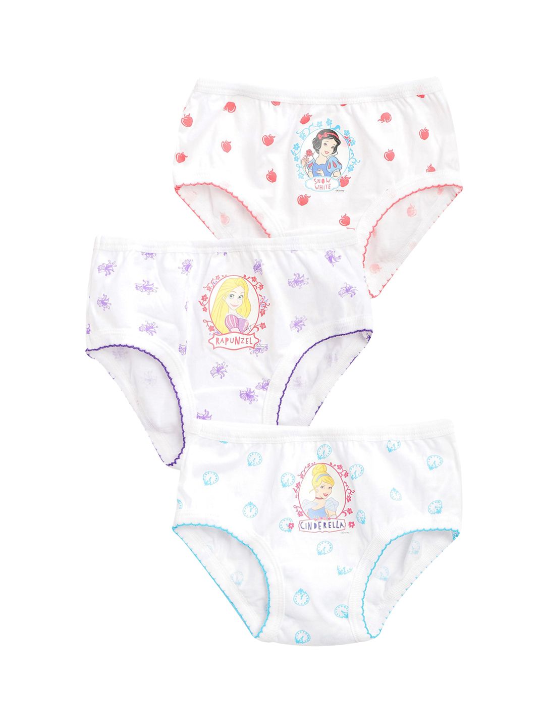 Bodycare Girls Pack Of 3 Assorted Disney Princess Printed Cotton Basic Briefs-picture-32