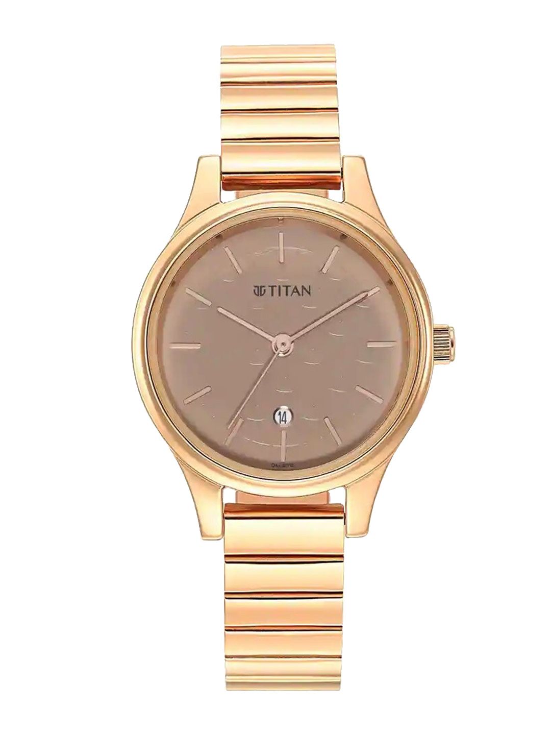 Titan Women Textured Brass Dial & Bracelet Style Stainless Steel Analogue Watch 2679WM01-image-21