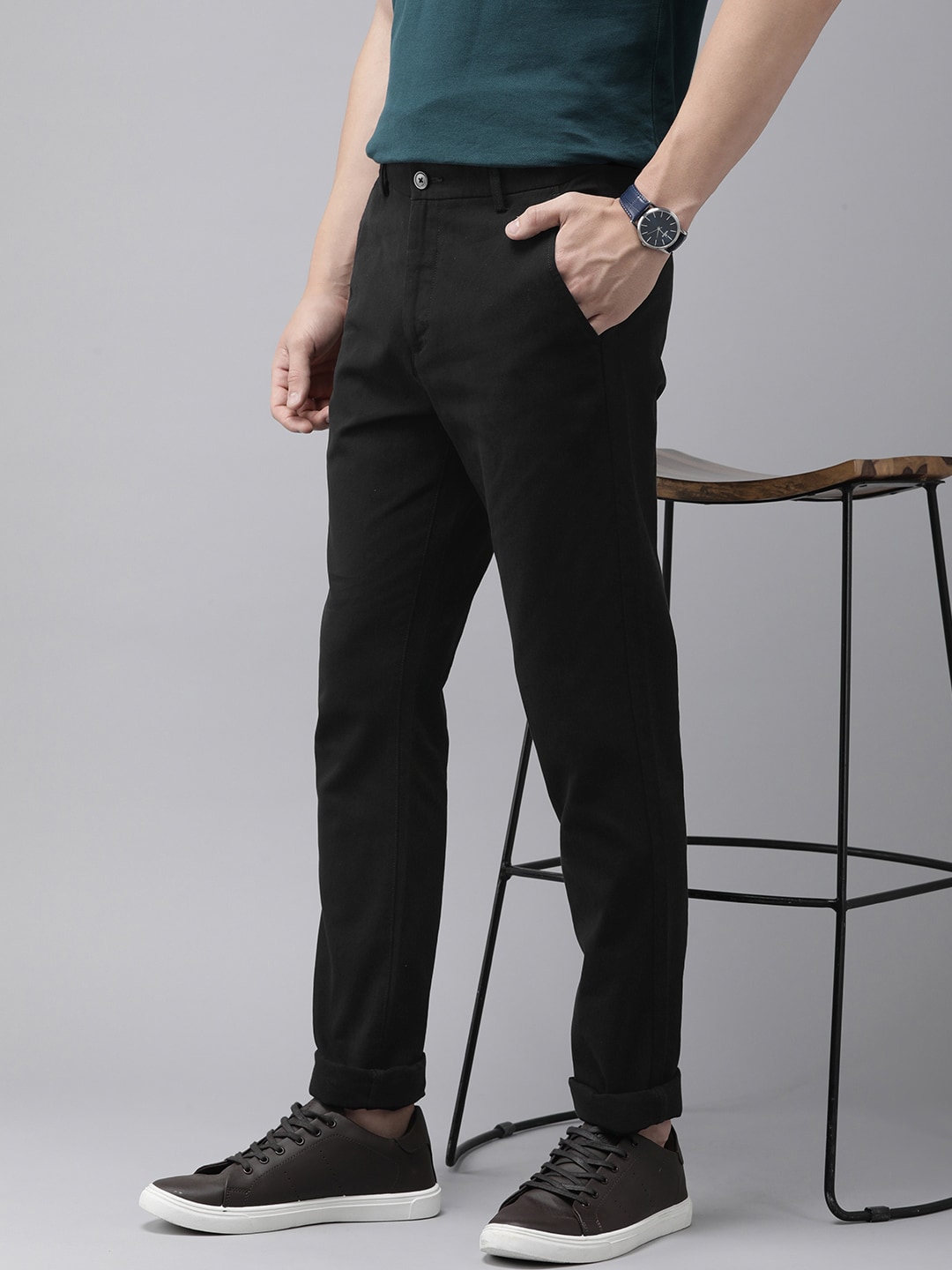 Arrow Sport Men Jackson Skinny Fit Low-Rise Pure Cotton Trousers