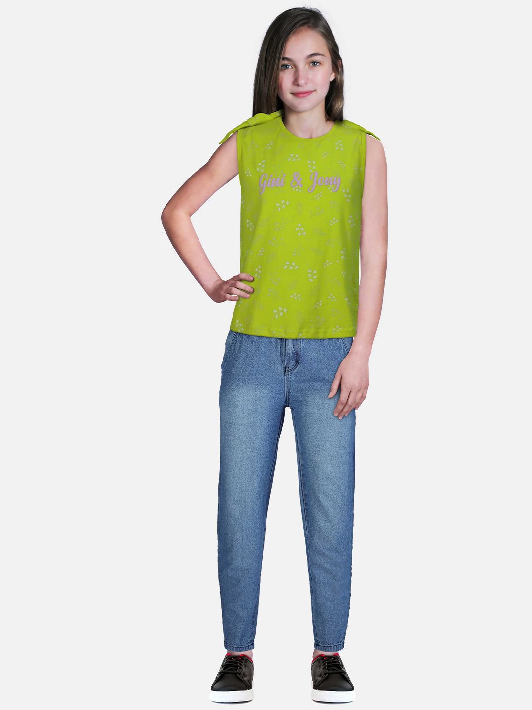 Gini and Jony Girls Floral Printed Cotton Tie-Ups Top-picture-36