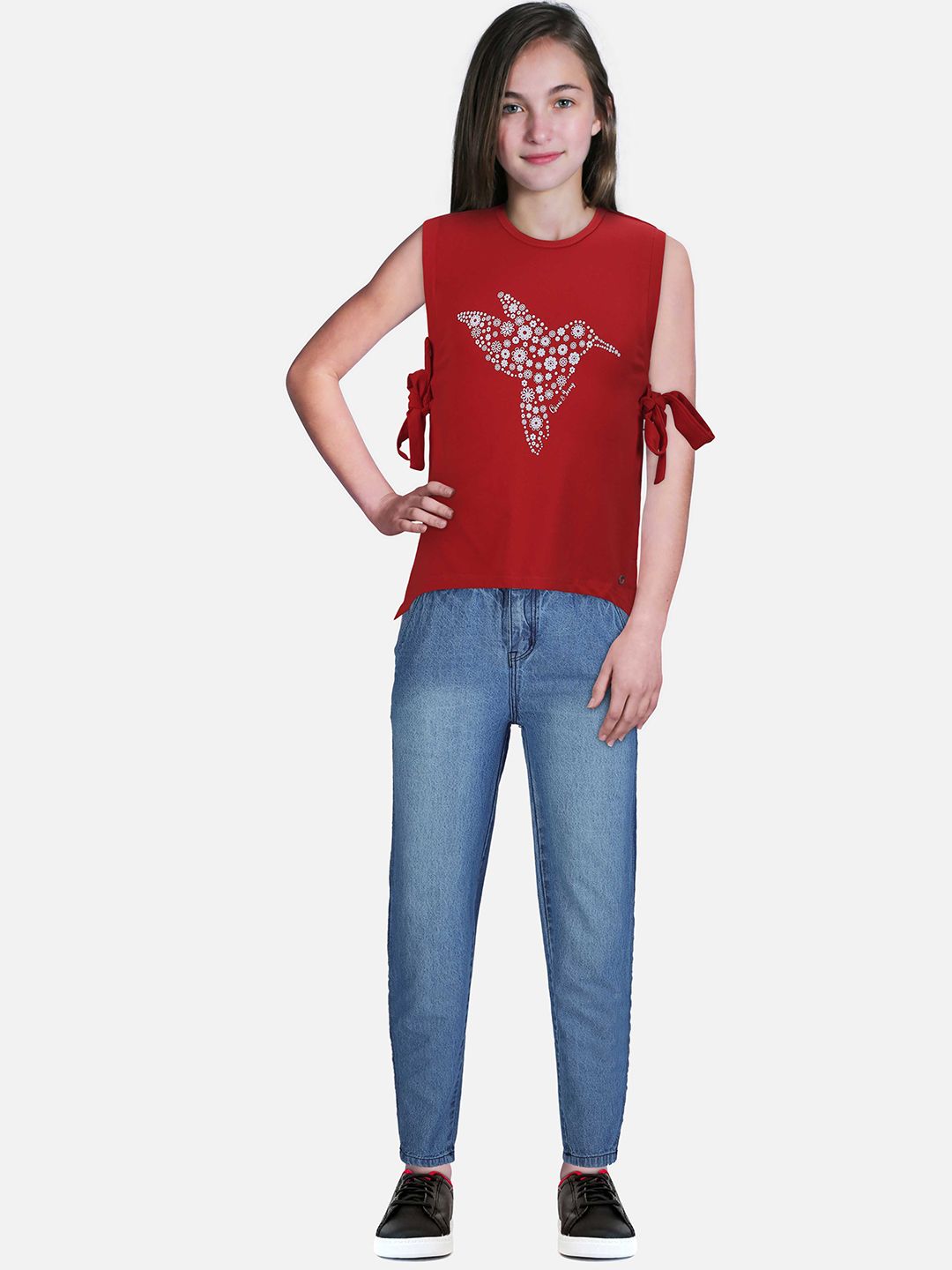 Gini and Jony Girls Floral Printed Sleeveless Cotton Top-picture-15