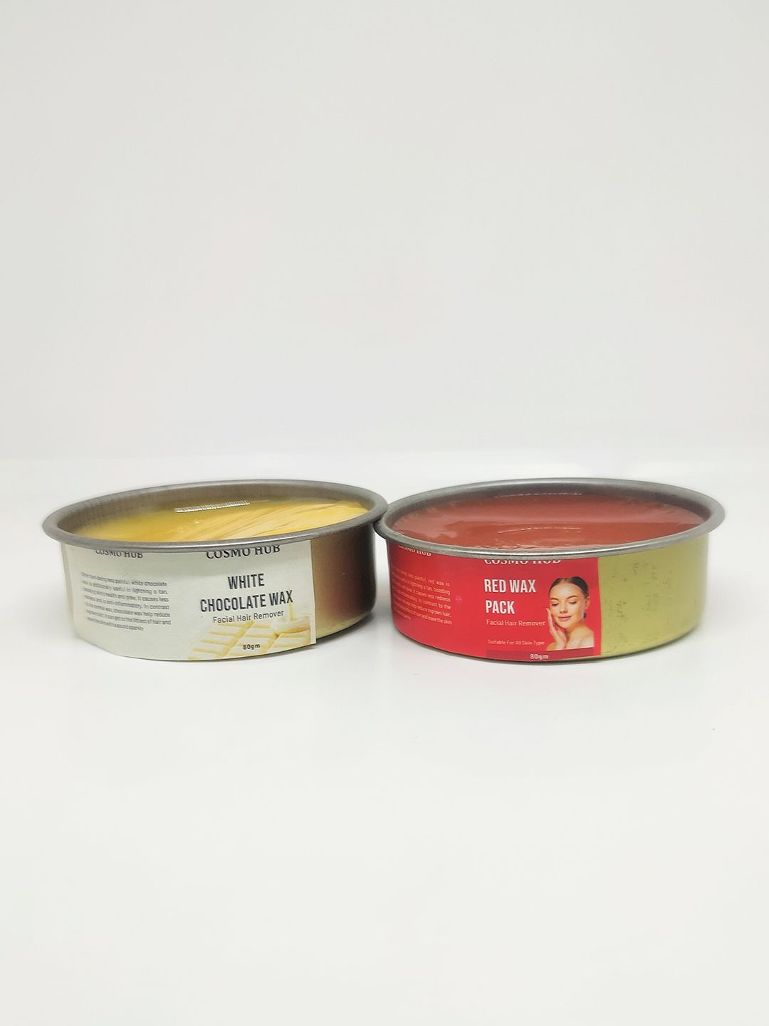 COSMO HUB Set Of 2 Professional Facial Hair Removal Wax 80g Each - Red & White Chocolate-image-3