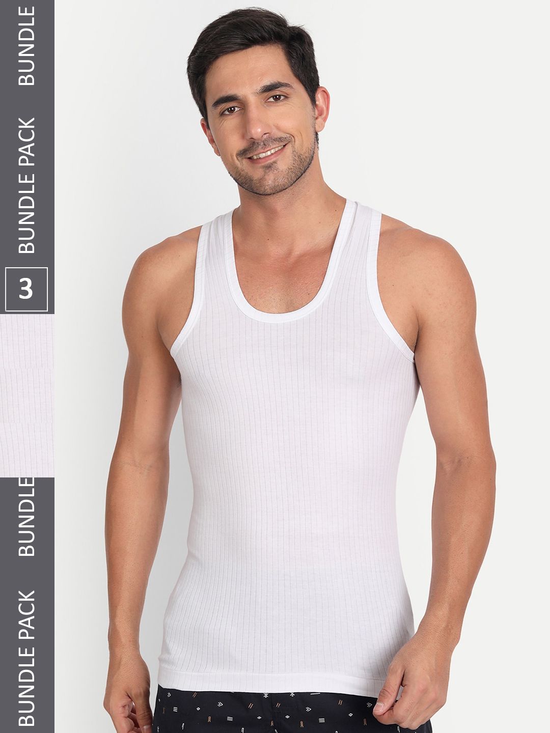 T.T. Pack Of 3 Desire Parker Basic Cotton Innerwear Vests-image-33