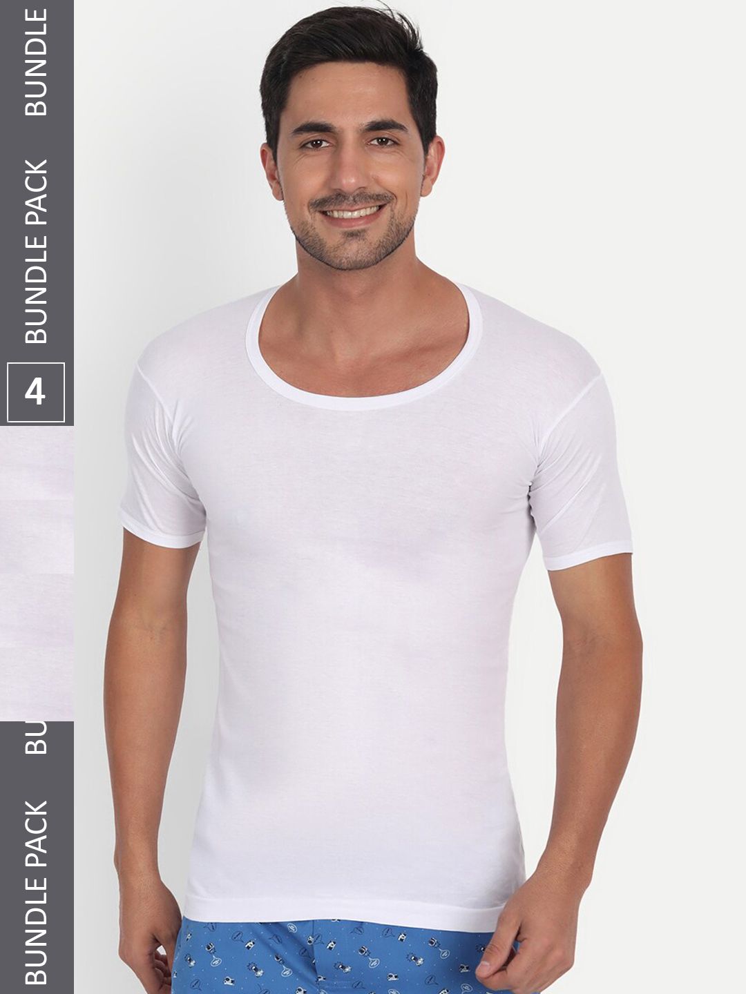 T.T. Men Pack Of 4 Softy Pure Cotton Half Sleeves Undershirts- SOFTY_RNS_PO4_WHT_100-image-48