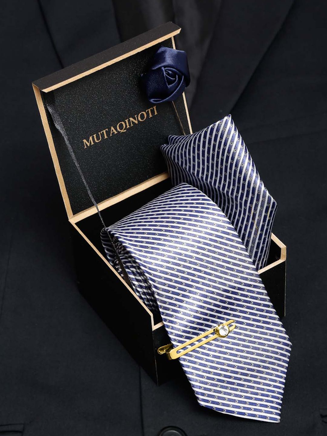 MUTAQINOTI Men Striped Necktie Gift Set-picture-18