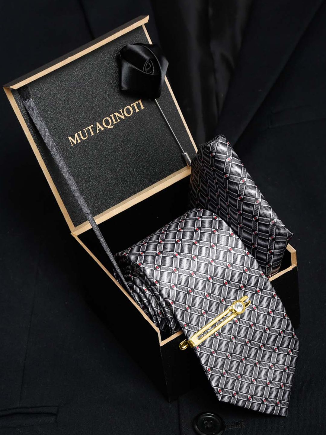 MUTAQINOTI Men Printed Necktie Gift Set-picture-13