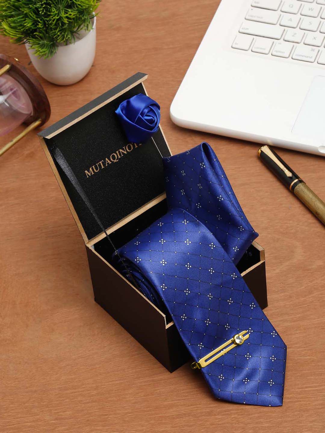 MUTAQINOTI Men Printed Formal Accessory Gift set-picture-10