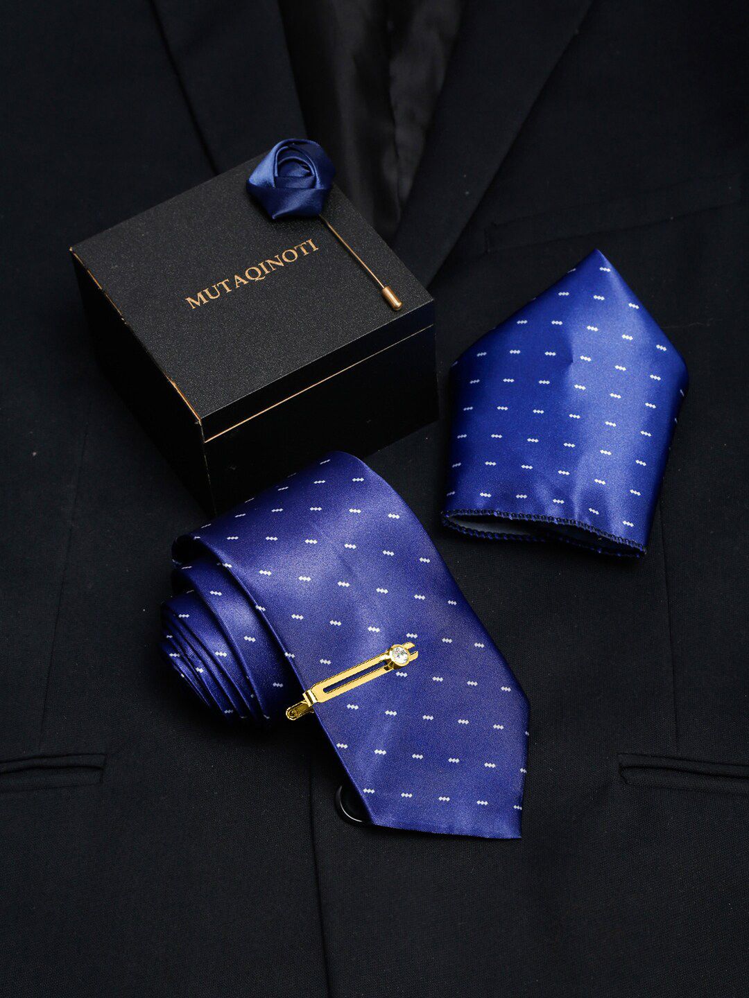MUTAQINOTI Men Silk Necktie Accessory Gift Set-picture-21