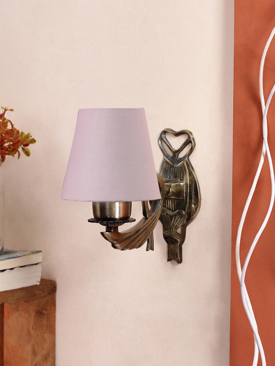 Devansh Grey Wall Lamp With Cotton Conical Shade-picture-12