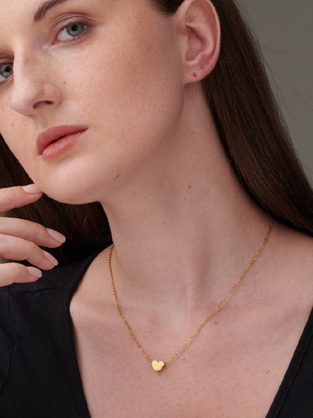 PALMONAS 18 KT Gold-Plated Paris Heart Necklace-picture-21