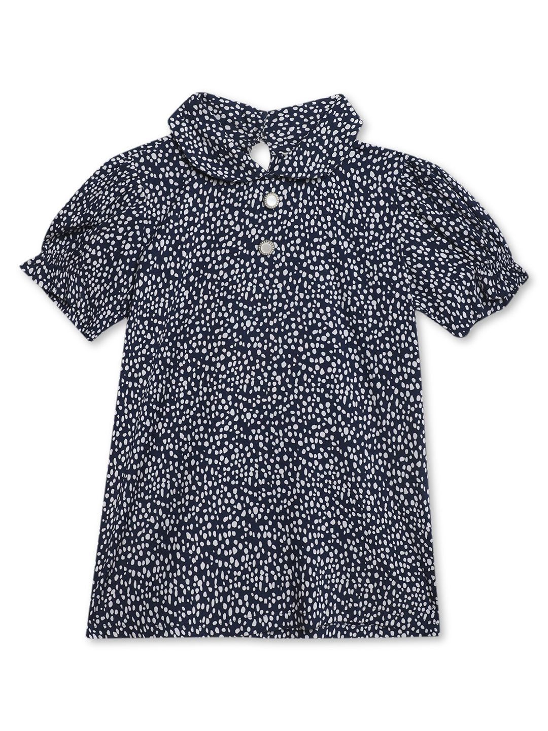 Cantabil Abstract Printed Peter Pan Collar Puff Sleeves Regular Top-picture-20