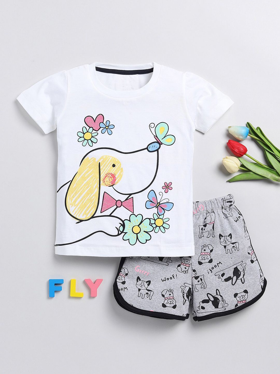 YK Girls Printed T-shirt With Shorts-picture-28