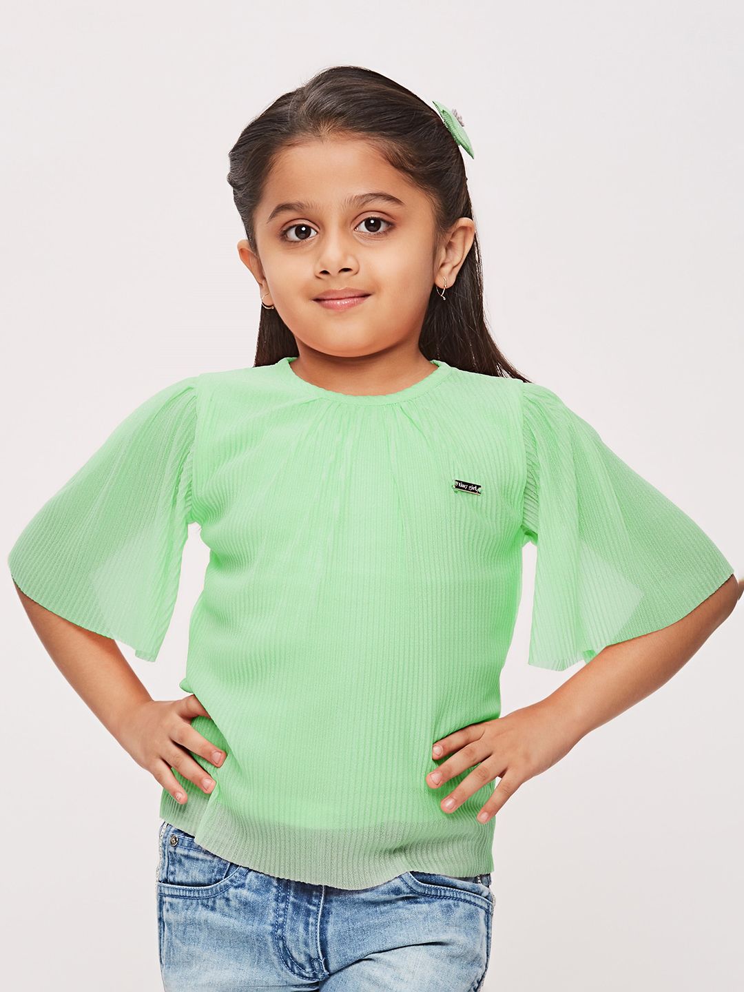 Tiny Girl Round Neck Flared Sleeves Top-picture-39