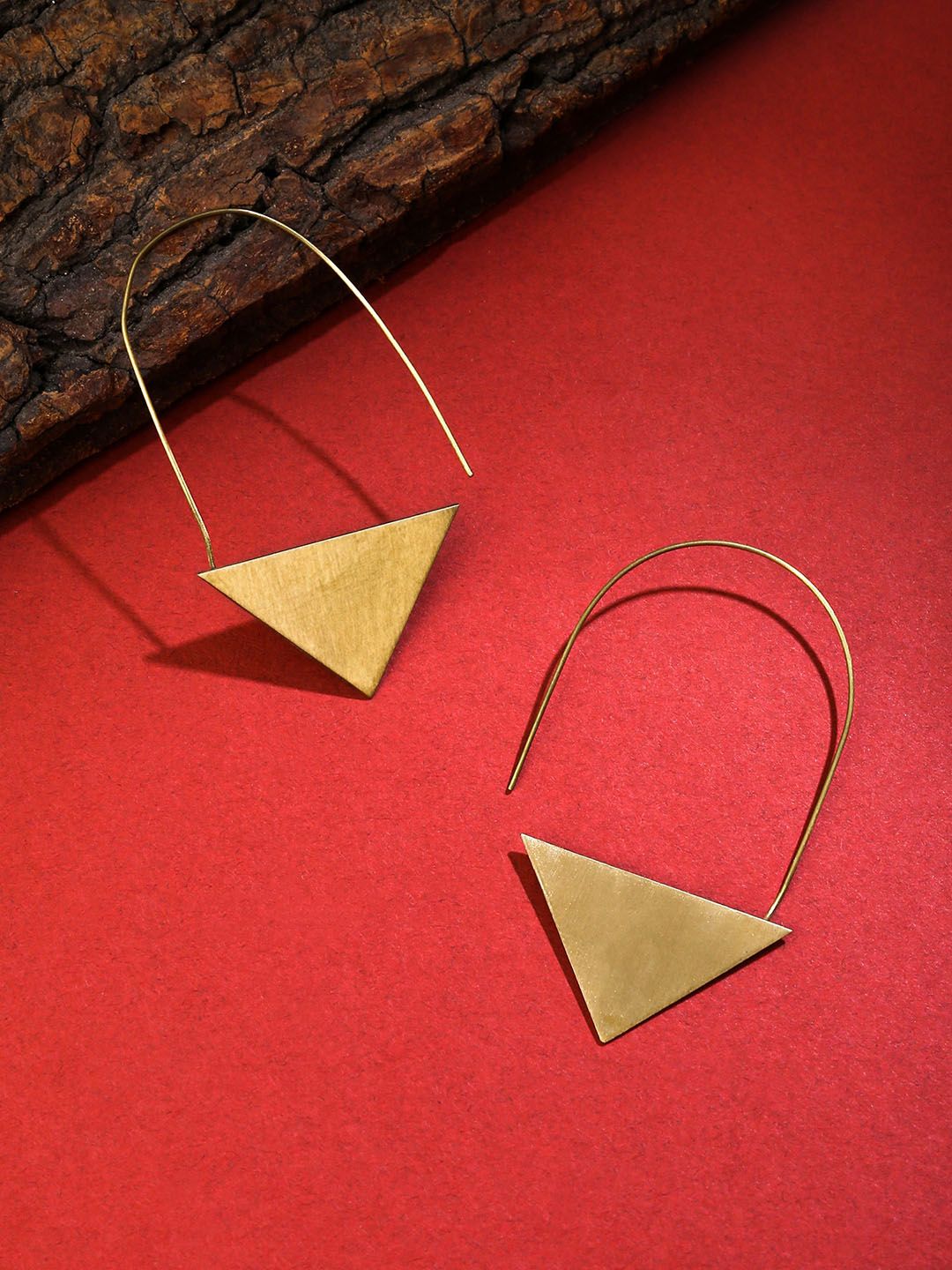 Yellow Chimes Gold-Plated Contemporary Hoop Earrings-picture-41