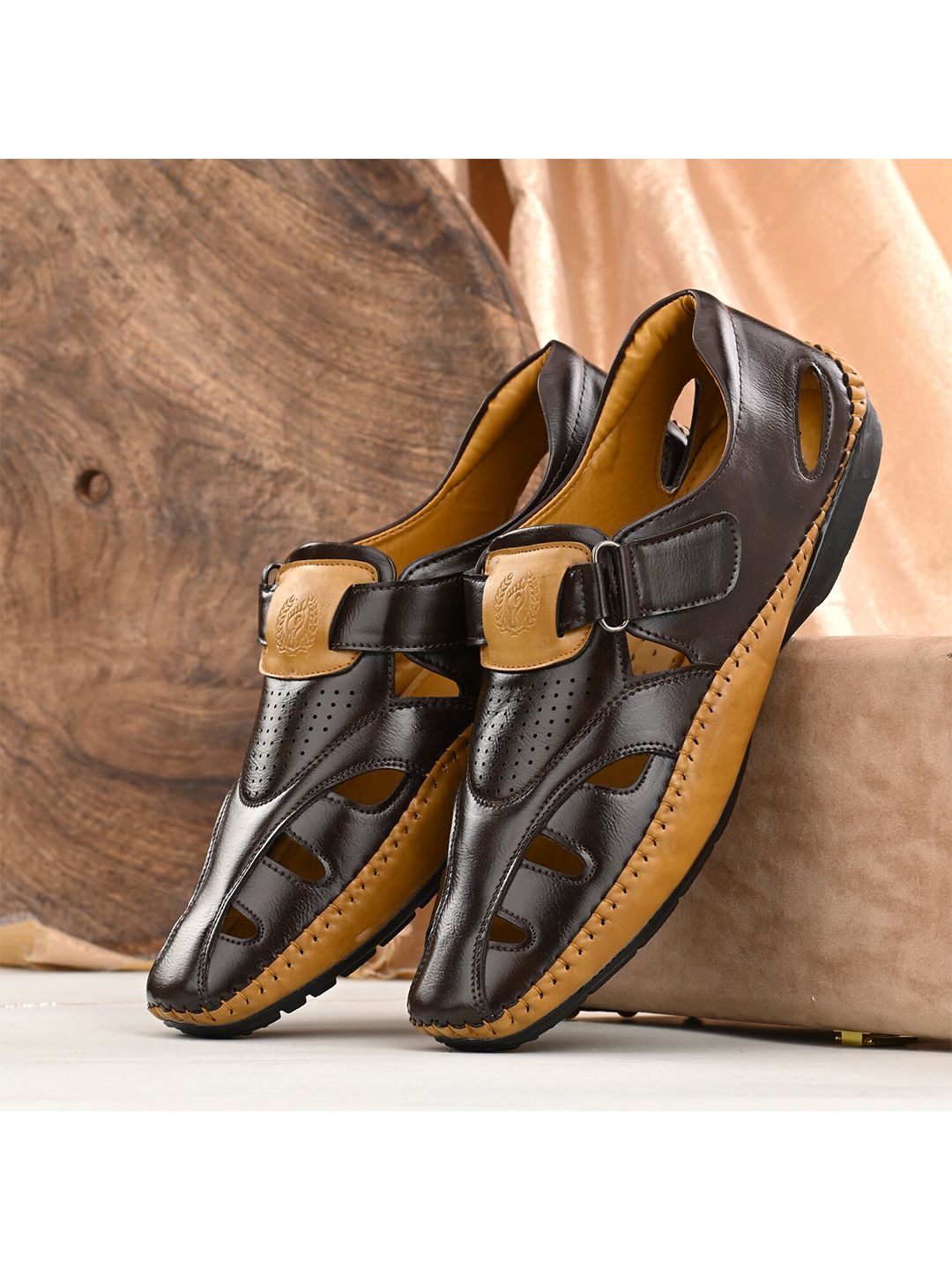 Prolific Men Perforated Shoe-Style Sandals-picture-42