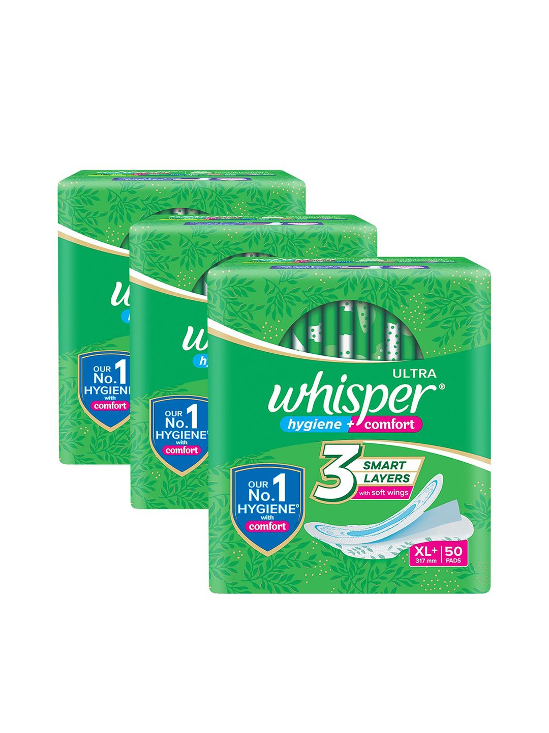 Whisper Set of 3 Ultra Clean XL+ Sanitary Pads - 50 Pads each-image-43
