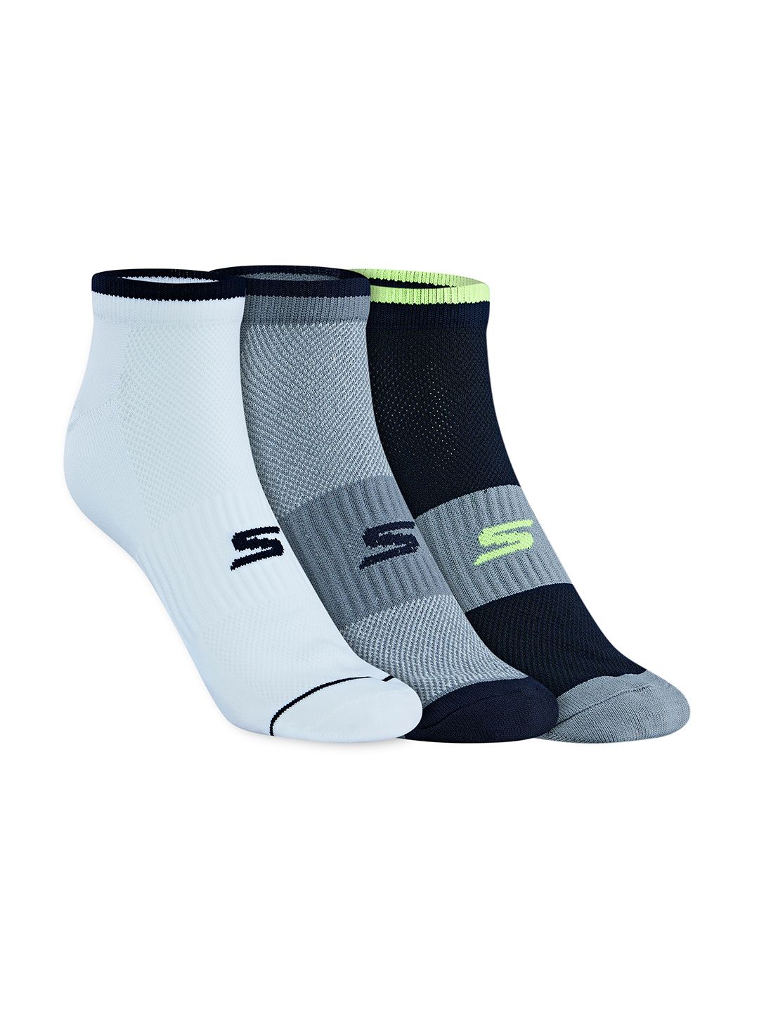 Skechers Men Pack Of 3 Patterned Knit Low Cut Socks-picture-38
