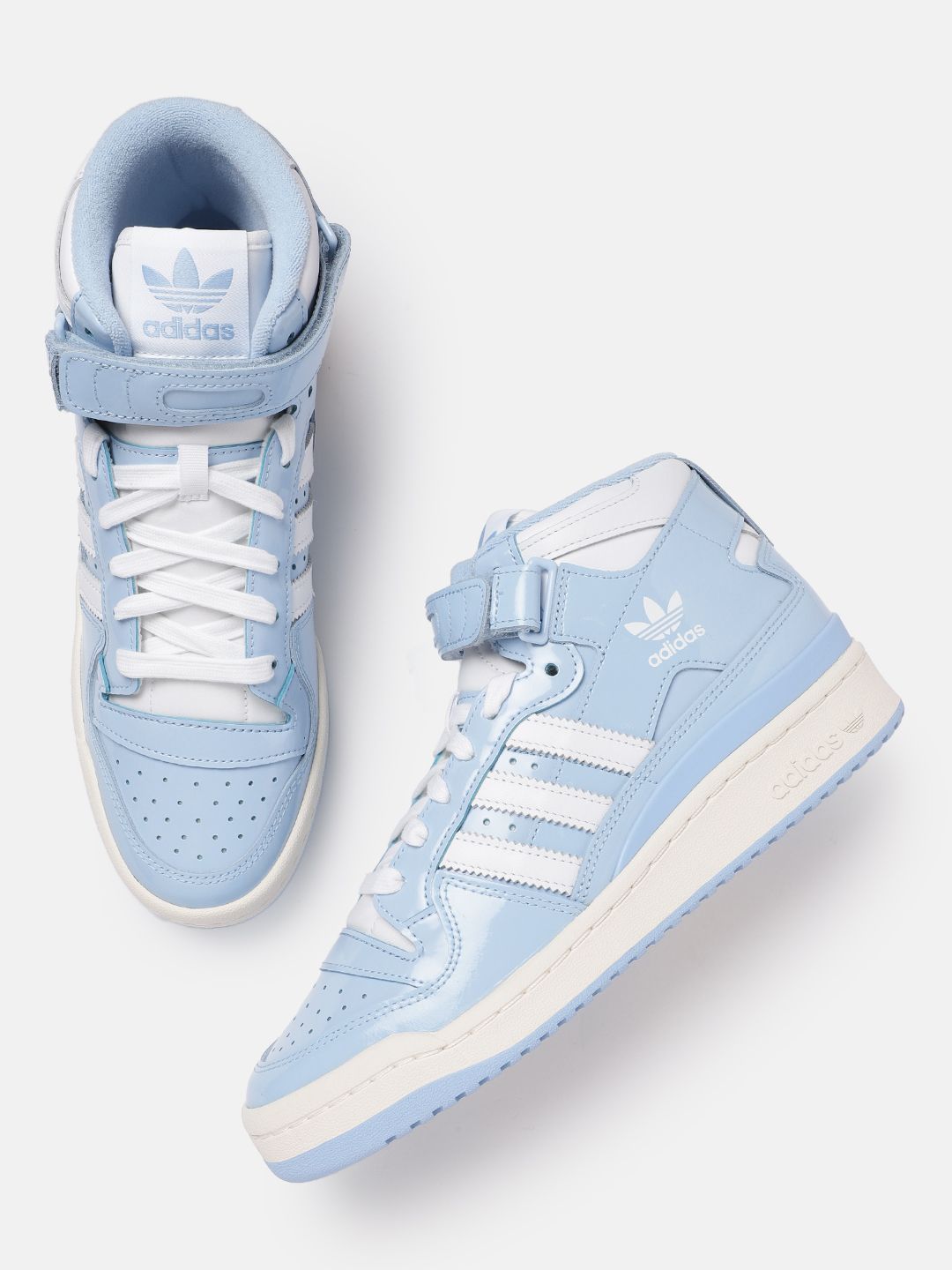 ADIDAS Originals Men Colourblocked Leather Forum Mid Sneakers