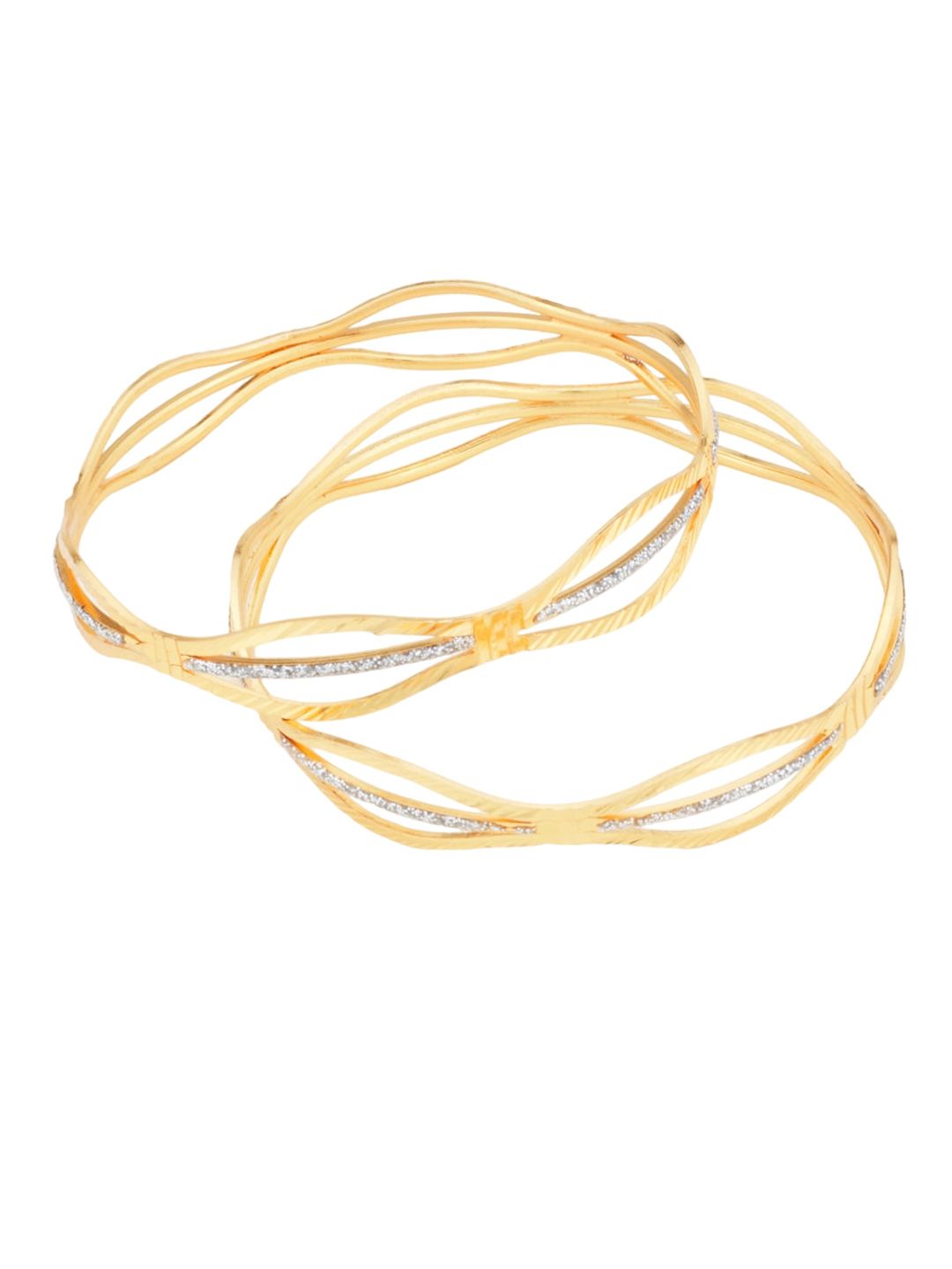 ATIBELLE Set Of 6 Gold-Plated Stone-Studded Bangles